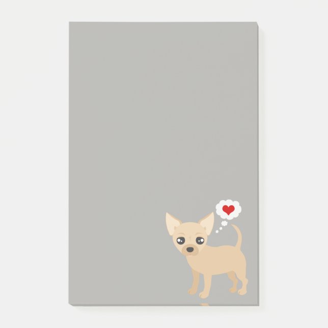 Chihuahua Loves You Red Heart Post-it Notes (Front)