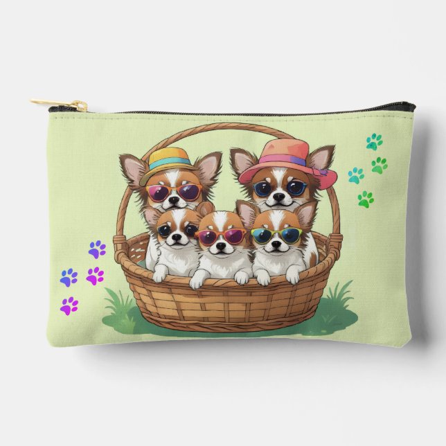 Chihuahua lustige Welpen Accessory Pouch (Front)