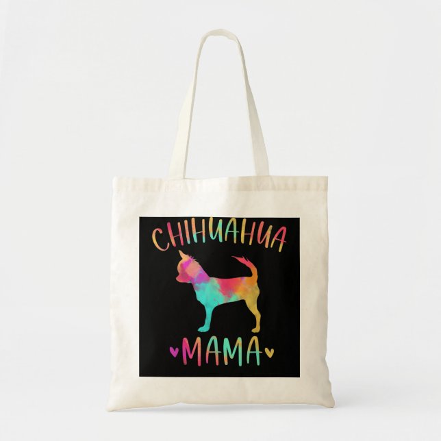 Chihuahua Mama Colourful Chi-Chi Gifts Dog Mum  Tote Bag (Front)
