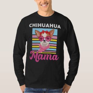Chihuahua Mama Dog Owner Vintage 90 Look Headknot T-Shirt