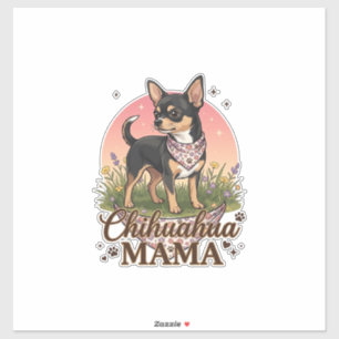 Chihuahua Mama Dog Pink Floral Bandana_1