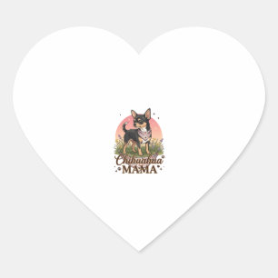 Chihuahua Mama Dog Pink Floral Bandana_1 Heart Sticker
