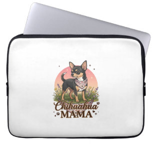 Chihuahua Mama Dog Pink Floral Bandana_1 Laptop Sleeve