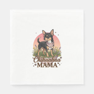 Chihuahua Mama Dog Pink Floral Bandana_1 Napkin