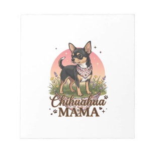 Chihuahua Mama Dog Pink Floral Bandana_1 Notepad