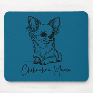 Chihuahua Mama Long Haired Chihuahua Mom Cute Dog Mouse Pad