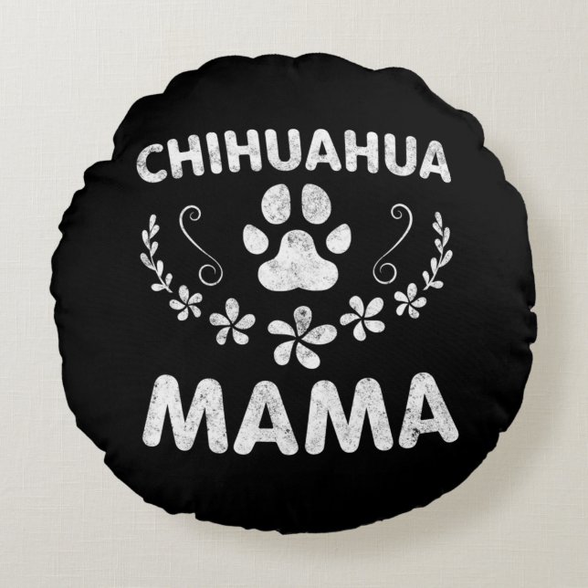 Chihuahua Mama Round Cushion (Front)