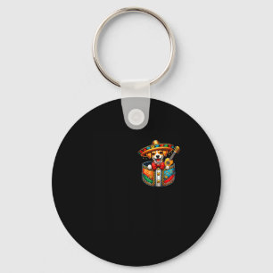 Chihuahua Mariachi Pocket Cinco De Mayo Mexican Pa Key Ring