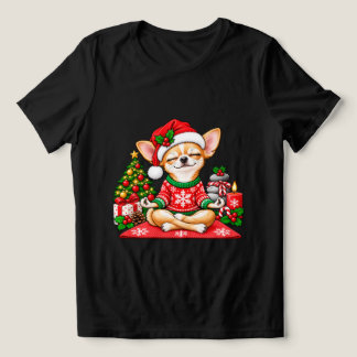 Chihuahua Meditation Yoga style Dog Christmas Tri-Blend Shirt