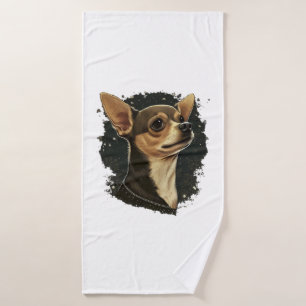 Chihuahua Merry Christmas X-Mas Tree Cute Bath Towel