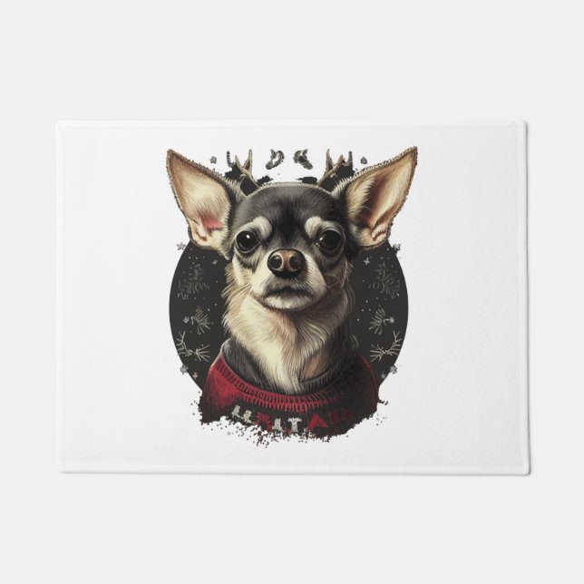 Chihuahua  Merry Christmas  X-Mas Tree  Cute   Doormat (Front)