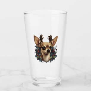 Chihuahua Merry Christmas X-Mas Tree Cute Glass