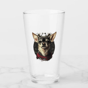 Chihuahua Merry Christmas X-Mas Tree Cute Glass