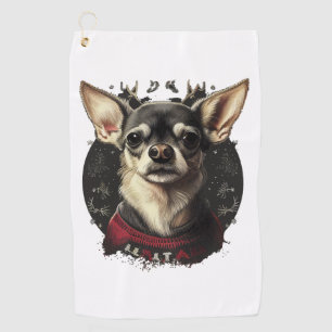 Chihuahua  Merry Christmas  X-Mas Tree  Cute   Golf Towel
