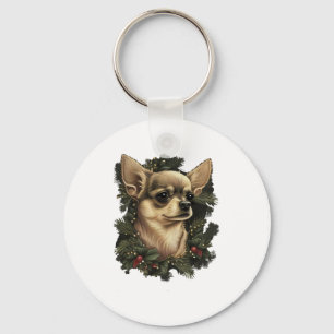 Chihuahua  Merry Christmas  X-Mas Tree  Cute     Key Ring