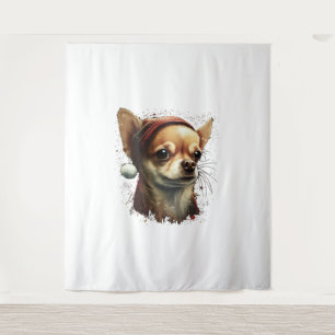Chihuahua Merry Christmas X-Mas Tree Cute Tapestry