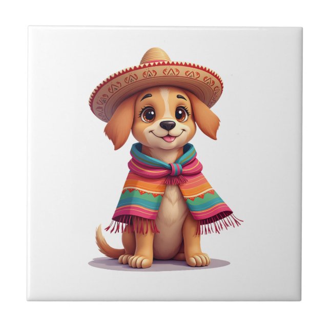 Chihuahua  Mexico  Cinco de Mayo  Funny Dog  (1) Tile (Front)