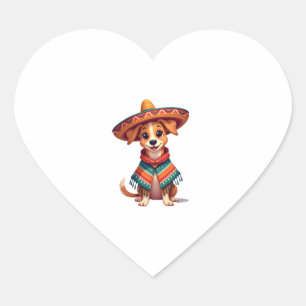 Chihuahua  Mexico  Cinco de Mayo  Funny Dog  (2) Heart Sticker