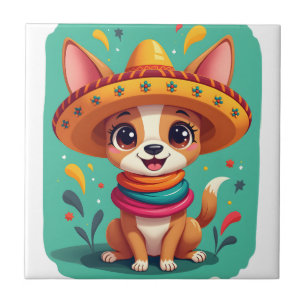 Chihuahua Mexico Cinco de Mayo Funny Dog (2) Tile