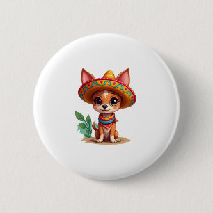 Chihuahua  Mexico  Cinco de Mayo  Funny Dog   (3) 6 Cm Round Badge