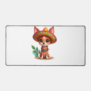 Chihuahua Mexico Cinco de Mayo Funny Dog (3) Desk Mat