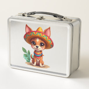 Chihuahua Mexico Cinco de Mayo Funny Dog (3) Metal Lunch Box