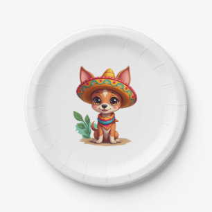 Chihuahua  Mexico  Cinco de Mayo  Funny Dog   (3) Paper Plate