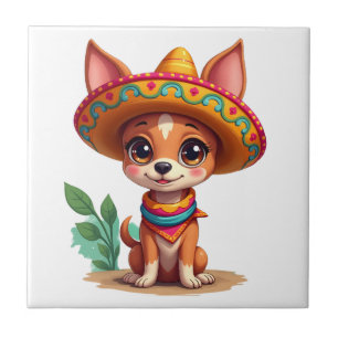 Chihuahua Mexico Cinco de Mayo Funny Dog (3) Tile