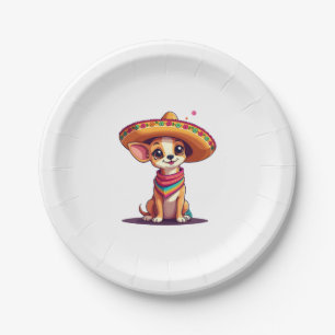 Chihuahua  Mexico  Cinco de Mayo  Funny Dog   (4) Paper Plate