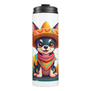 Chihuahua Mexico Cinco de Mayo Funny Dog (5) Thermal Tumbler