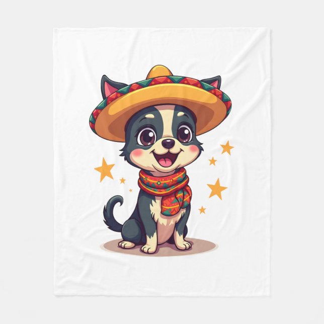 Chihuahua  Mexico  Cinco de Mayo  Funny Dog  Copy Fleece Blanket (Front)
