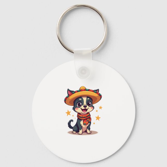 Chihuahua  Mexico  Cinco de Mayo  Funny Dog  Copy Key Ring (Front)