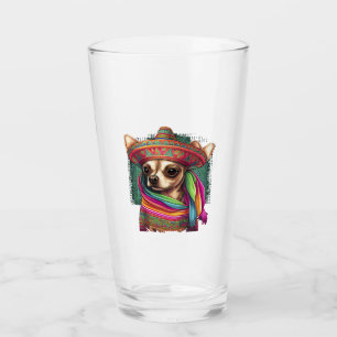 Chihuahua Mexico Cinco de Mayo Funny Dog Glass
