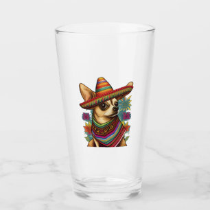 Chihuahua Mexico Cinco de Mayo Funny Dog Glass