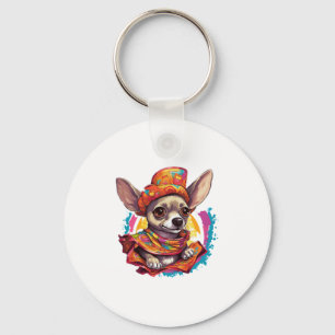 Chihuahua Mexico Cinco de Mayo Funny Dog Key Ring