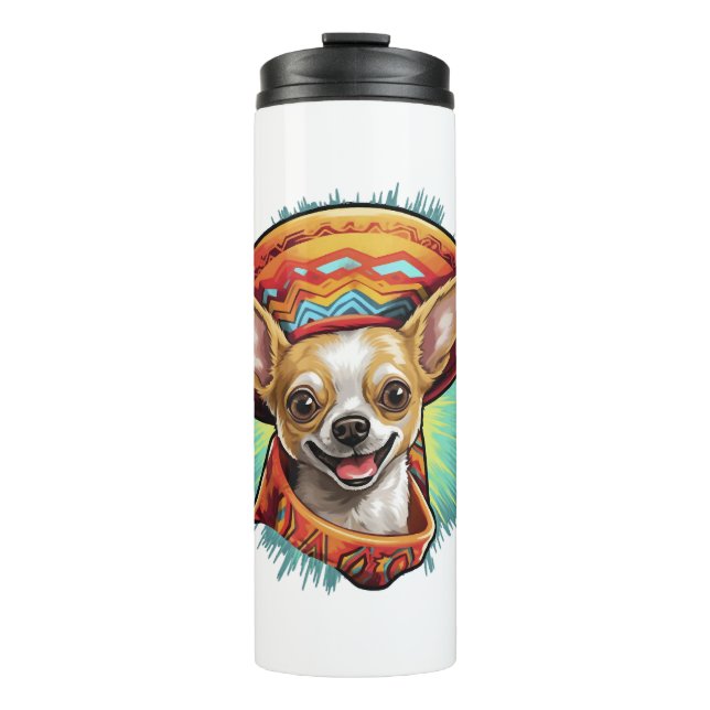 Chihuahua  Mexico  Cinco de Mayo  Funny Dog        Thermal Tumbler (Front)