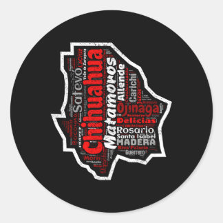 Chihuahua Mexico Mapa Municipios Mexican State Classic Round Sticker