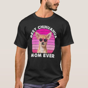 Chihuahua Mom For Women Retro Brown Chiwawa  Dog M T-Shirt