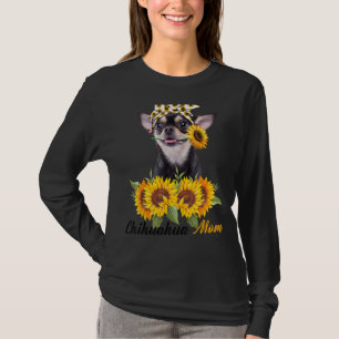Chihuahua Mom Sunflower Summer Dog Mom Mama Women T-Shirt
