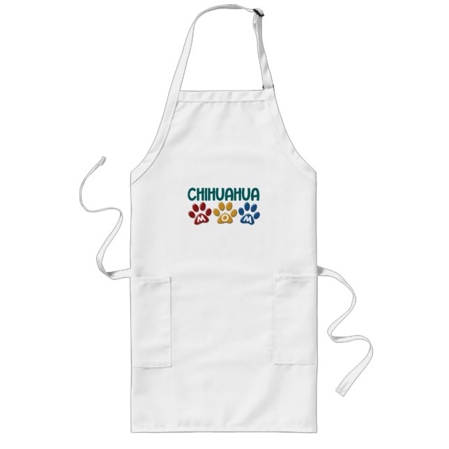 CHIHUAHUA Mum Paw Print 1 Long Apron (Front)