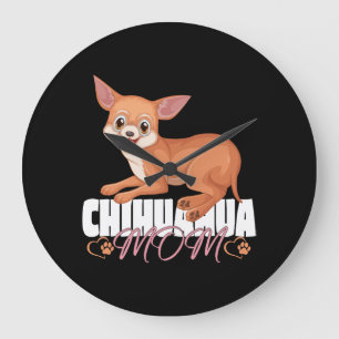 Chihuahua Mum Shirt Mothers Day Pet Owner Large Clock