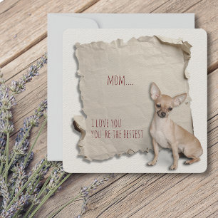 Chihuahua Mum Torn Paper Mothers Day Card