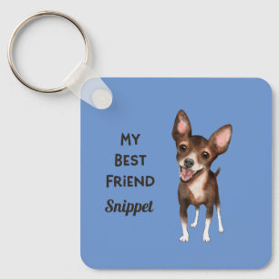 Chihuahua My Best Friend Custom Name Address Key Ring