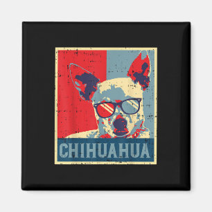 Chihuahua Obama Poster Vintage Chiwawa Dog Lover O Magnet
