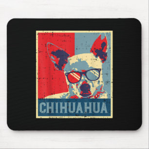 Chihuahua Obama Poster Vintage Chiwawa Dog Lover O Mouse Pad