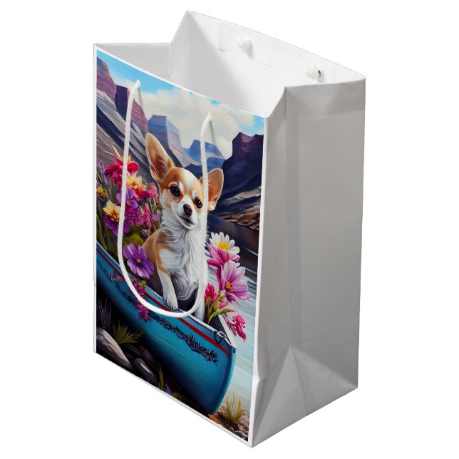 Chihuahua on a Paddle: A Scenic Adventure  Medium Gift Bag (Front Angled)