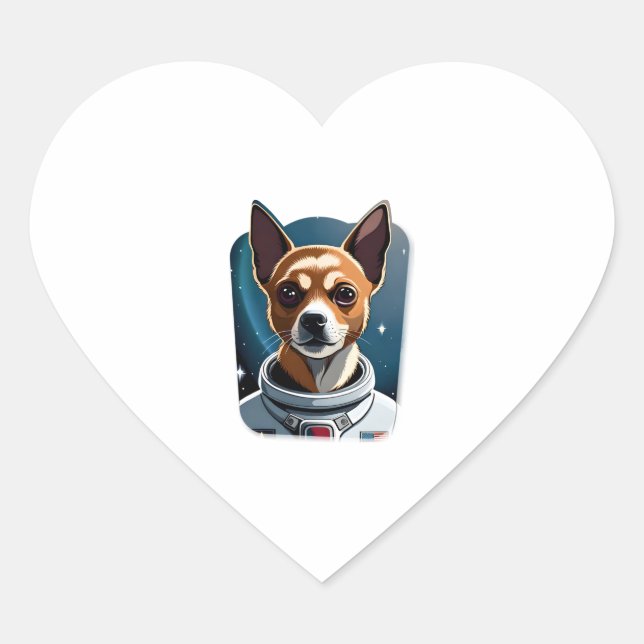 Chihuahua ¨One small step for a dog Heart Sticker (Front)