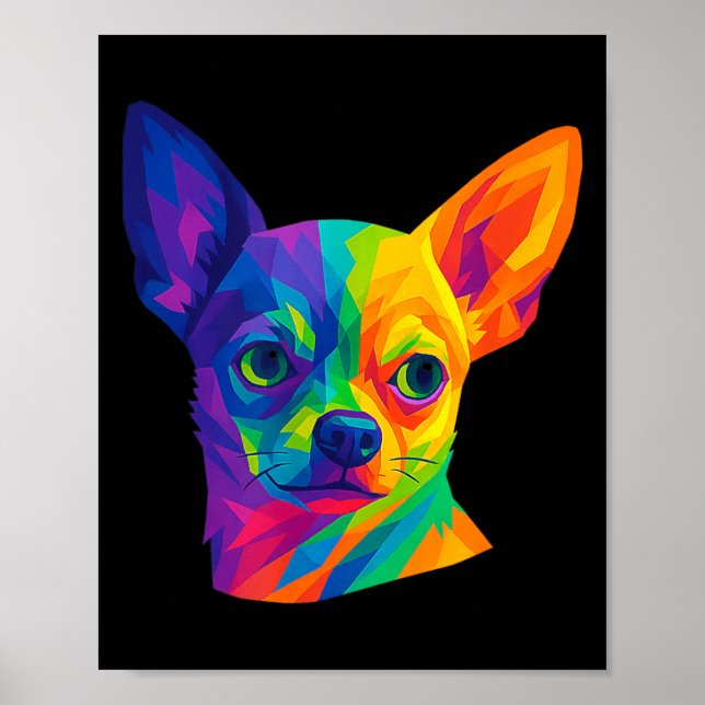 Chihuahua P Art Rtrait For Dog Owners  Poster (Front)