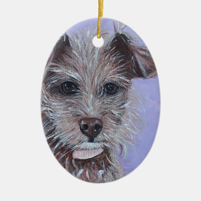 Chihuahua Painting Ceramic Tree Decoration (Front)
