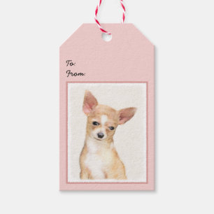Chihuahua Painting - Cute Original Dog Art Gift Tags